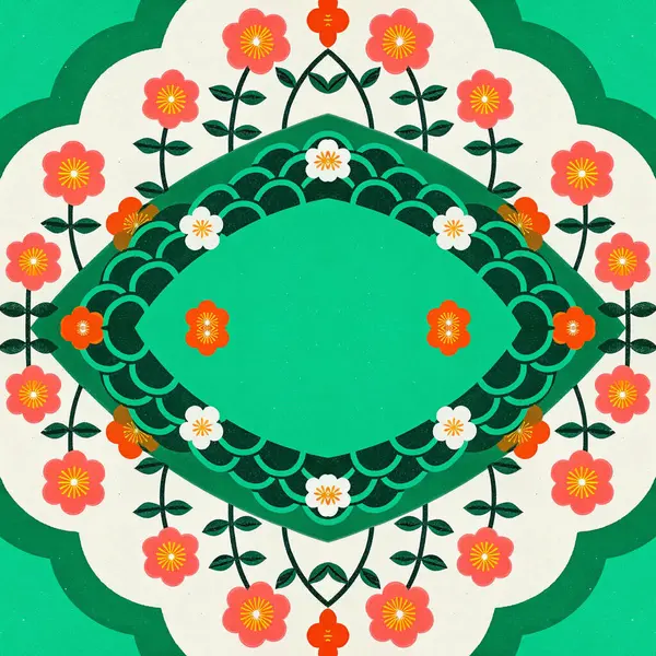 Çiçeklerin kusursuz arkaplanının vektör çizimi