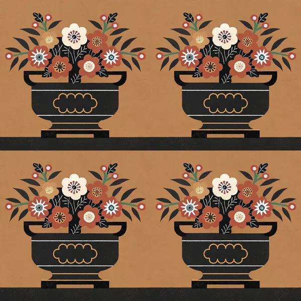 Soyut çiçek desensiz arkaplan