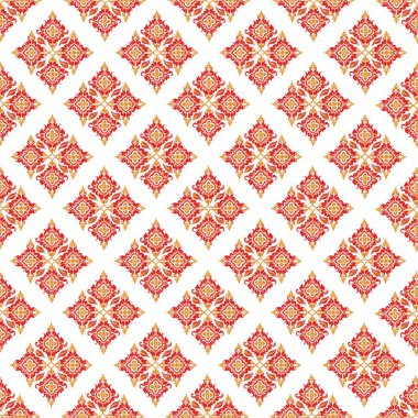 kırmızı ve beyaz geometrik süs. suluboya