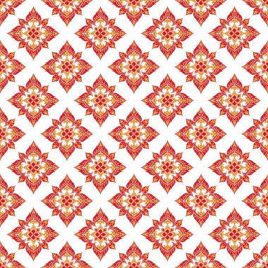 Turuncu, kırmızı ve beyaz renklerde kusursuz desen.