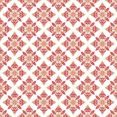 kırmızı ve bej geometrik desen. Tekstil, duvar kağıtları, tekstil için soyut arkaplan.