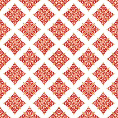 Kusursuz desen. beyaz arkaplanda kırmızı çiçekler.