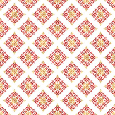 Kırmızı ve beyaz kar taneleriyle kusursuz desen