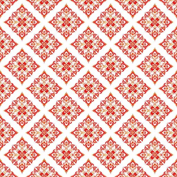 Kırmızı ve beyaz süs. Kusursuz desen, tekstil, duvar kağıdı, tasarım.
