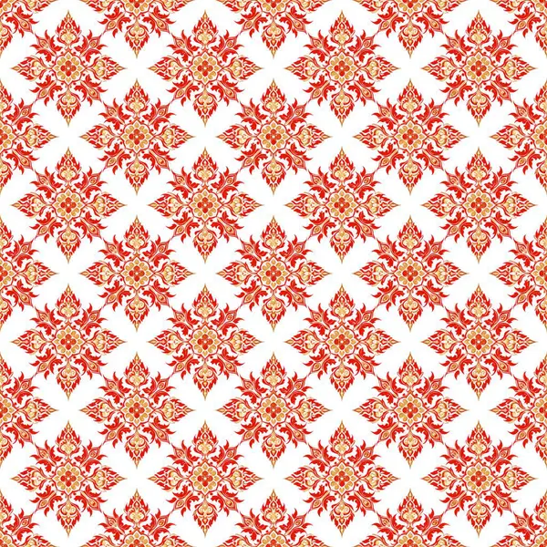 Kırmızı ve turuncu elementlerle kusursuz desen. Kumaş ve tekstil tasarımı için vektör arkaplanı.