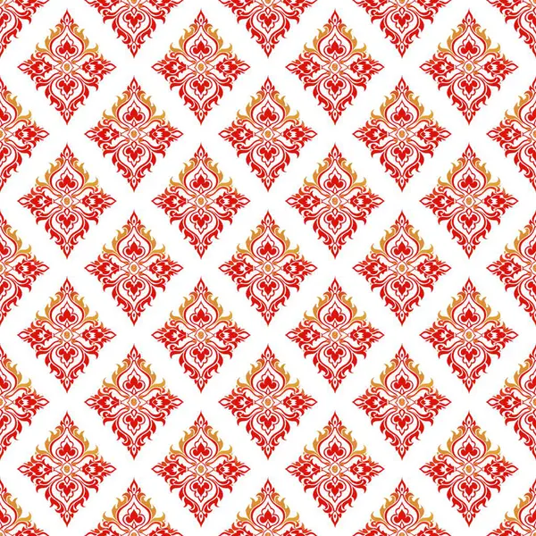 Kırmızı ve beyaz süslemeli vektörsüz desen. Geometrik süs