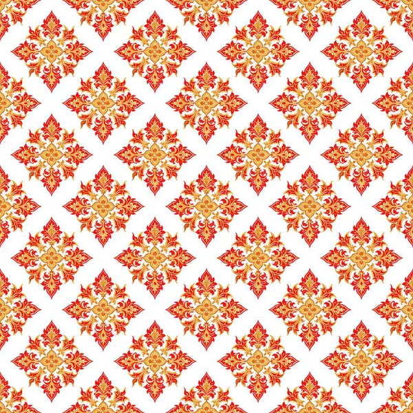 Kırmızı çiçekli kusursuz desen.