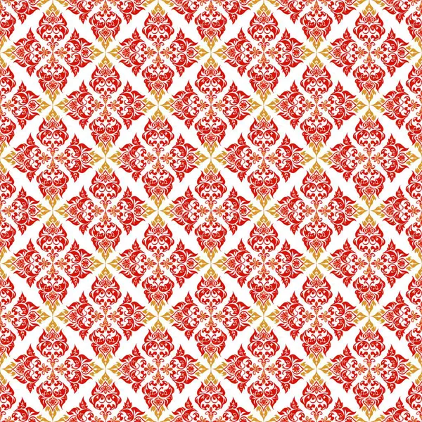 Beyaz arka planda çiçekli kırmızı, pürüzsüz desen. vektör.