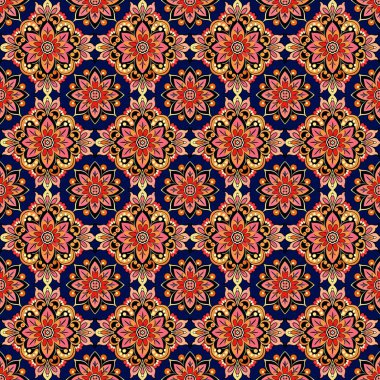 etnik çiçek seamless modeli