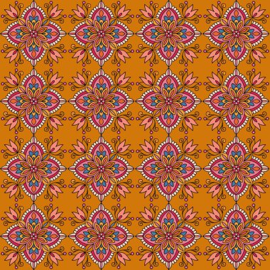 çiçekler ve yapraklar ile soyut seamless modeli