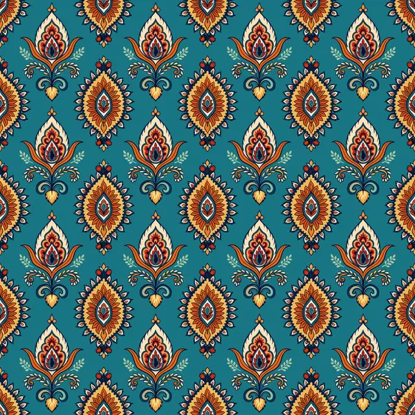 Mavi renklerde kusursuz çiçek deseni