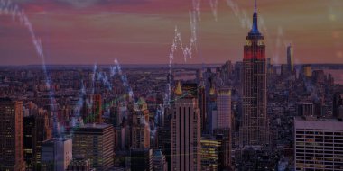 New York şehri gökyüzü ile gökyüzü