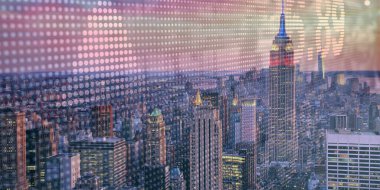 Geceleri New York gökdelenleri