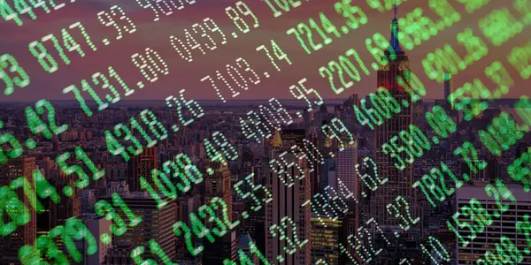 Finansal grafik, finans ve ticaret konsepti.