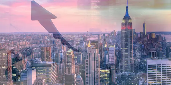 New York, New York - ABD - Ekim 2019: Manhattan şehri, New York, Manhattan. Gökdelenler,