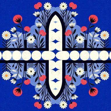 Etnik tarzda kusursuz desen, klasik arka plan