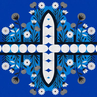 Etnik tarzda kusursuz desen, klasik arka plan