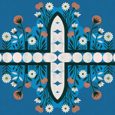 Etnik tarzda kusursuz desen, klasik arka plan