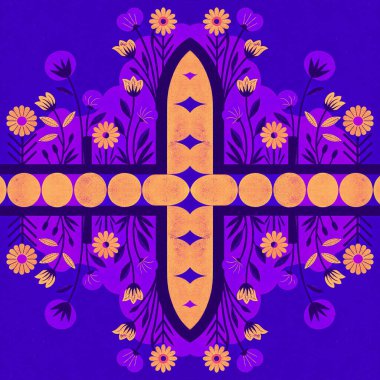 Etnik tarzda kusursuz desen, klasik arka plan