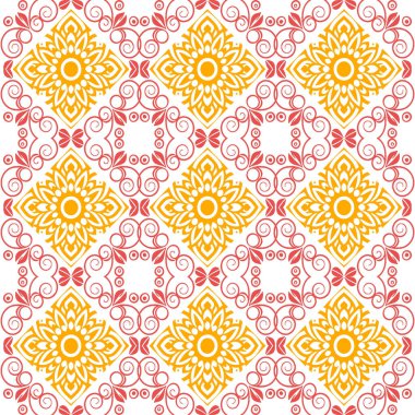 etnik çiçek seamless modeli