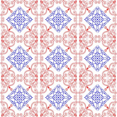 Çiçek süslemelerinin soyut desenli vektörü.