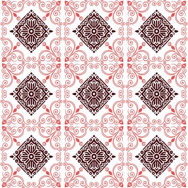 Güzel bir soyut süslemesi olan kırmızı, pürüzsüz bir desen..