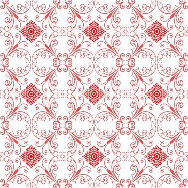 damaske süslemeli kırmızı pürüzsüz vektör arkaplanı