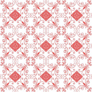 kırmızı ve beyaz renkli süsler. Kusursuz desen