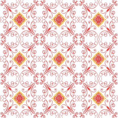 Geleneksel süs eşyasıyla kusursuz desen. vektör illüstrasyonu