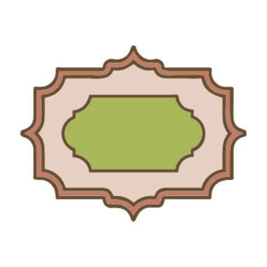 Yeşil yapraklı klasik çerçeve ve çizgiler vektör illüstrasyon tasarımı