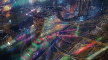 Renkli parlayan ışıklarla soyut arkaplan