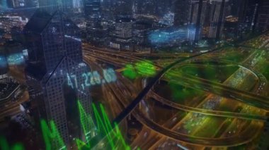 Parlayan ışıklarla dijital işlemin görüntüsü. küresel iş ve bağlantılar arayüz konsepti dijital olarak oluşturulmuş görüntü.