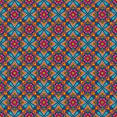 Renkli çiçeklerle kusursuz bir desen. Moda baskısı, kumaş ve moda baskısı için çiçek deseni.