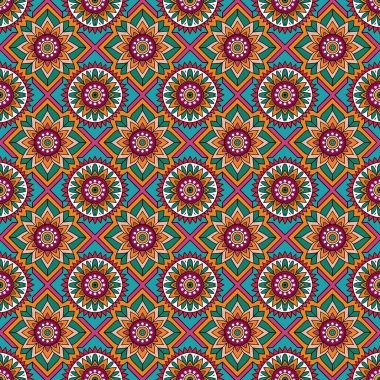 Hint tarzında kusursuz çiçek deseni. vektör