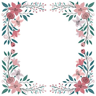 Çiçekli çiçek çerçevesi