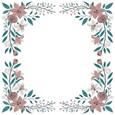 Çiçek desenli suluboya. Vektör illüstrasyonu