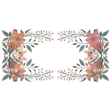Güzel çiçek yaprakları çerçevesi
