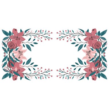 Şirin çiçek vektör resimli güzel çiçek kartı şablonu