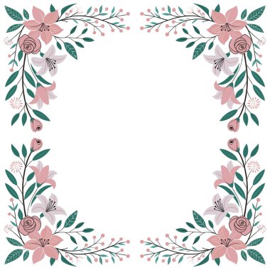 suluboya çiçek çerçevesi tasarımı