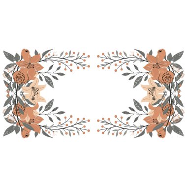 Yapraklı çiçek pankartı.