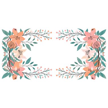 Yapraklı ve çiçekli çelenk