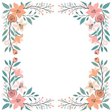 Çiçek tasarımı, vektör illüstrasyonu