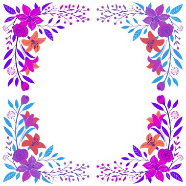 kartpostal için güzel çiçek süsleme vektör çizim