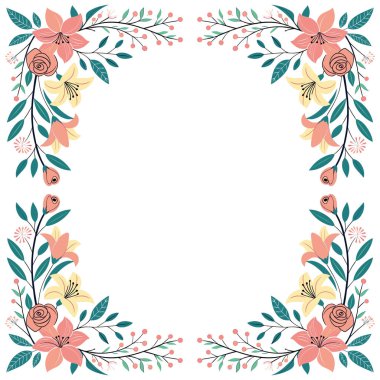 Çiçek çerçevesinin vektör illüstrasyonu