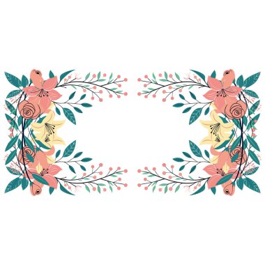 güzel çiçek çerçevesi, vektör tasarımı