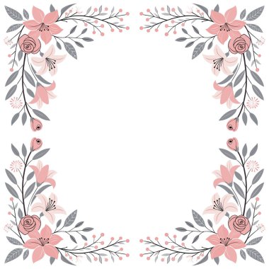 kartpostal için güzel çiçek süsleme vektör çizim