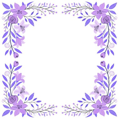 Çeşitli çiçeklerin vektör illüstrasyonu