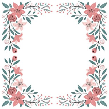 Güzel çiçekler ve yapraklar