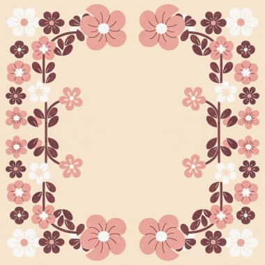 çiçek ve yaprak çerçevesi