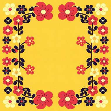 Çiçekler ve yapraklarla kusursuz bir arkaplan